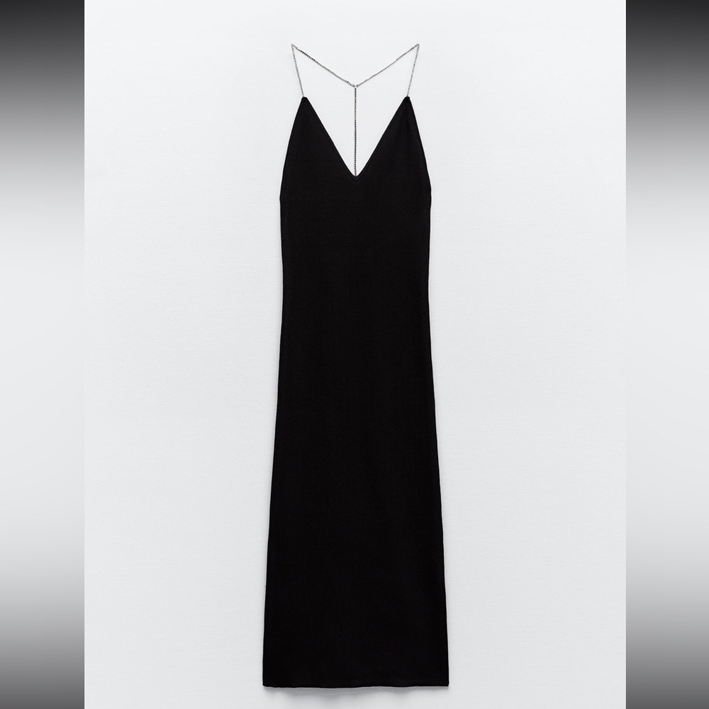 Zara Rhinestone Strap Knit Dress